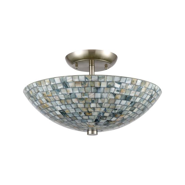 Capri 16'' Wide 3-Light Semi Flush Mount - Satin Nickel