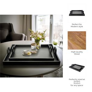 BAXTERMOOR SET OF 2 BLACK TRAY 5 (IN) 9