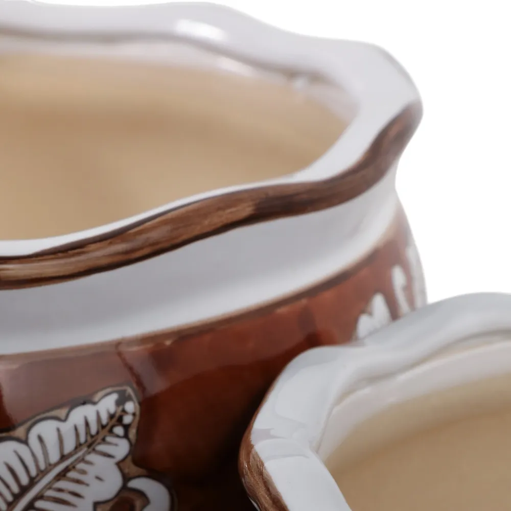 HENLEYDALE SET OF 2 BROWN PLANTER 8 (IN)