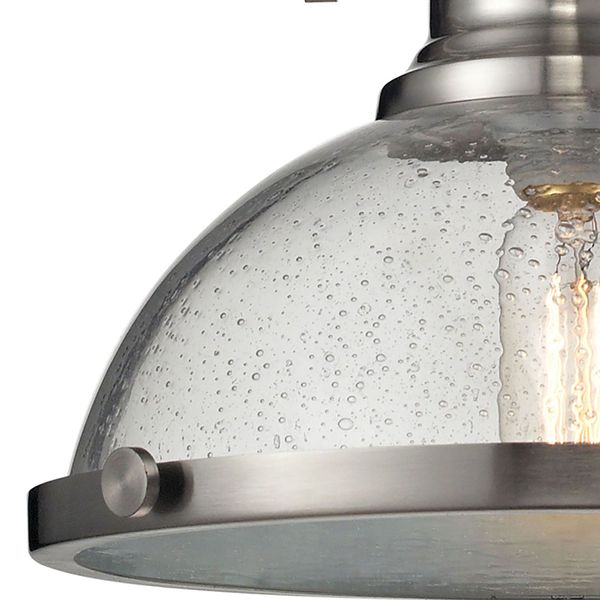 Chadwick 13'' Wide 1-Light Pendant - Satin Nickel with Clear