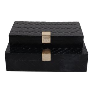 HAZENHOLM SET OF 2 BLACK BOXES 4 (IN) 1