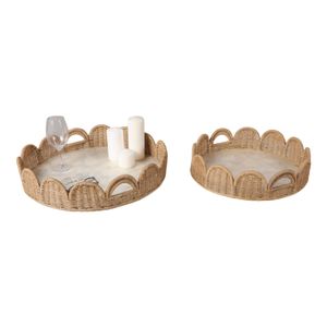ETHANHOLM SET OF 2 IVORY TRAY 5 (IN) 3