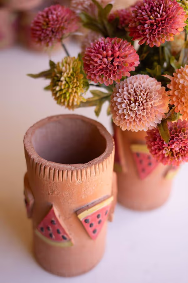 Clay Watermelon Container / Tall