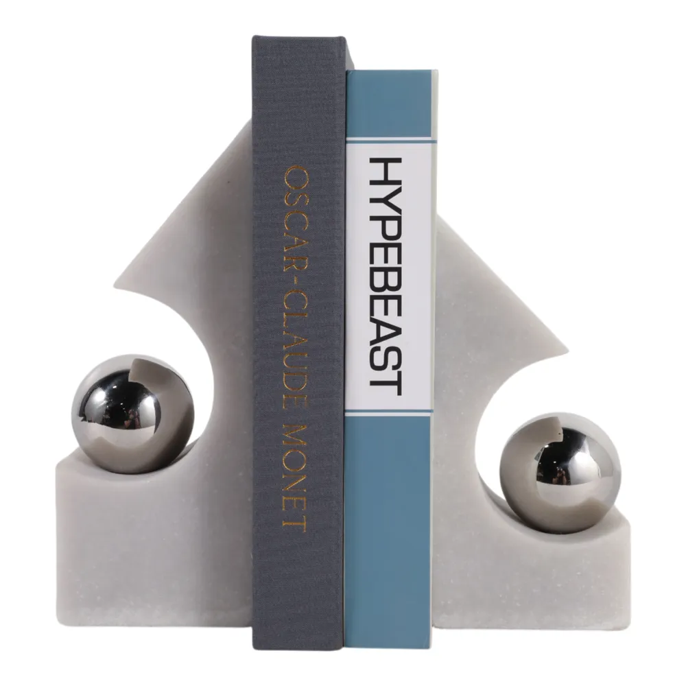 HAZENLAKE SET OF 2 WHITE BOOKENDS 10 (IN)
