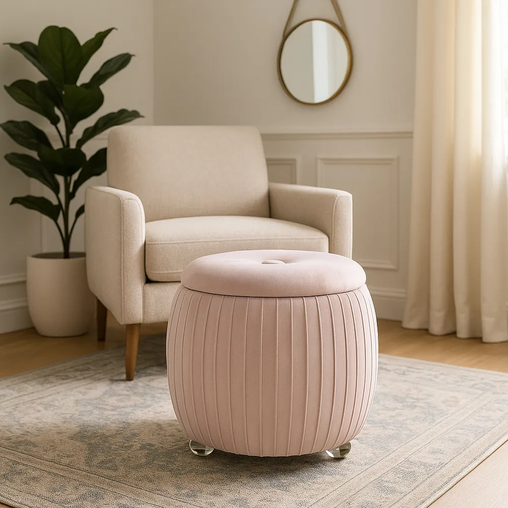 HENLEYFORD PINK STOOL 18 (IN)
