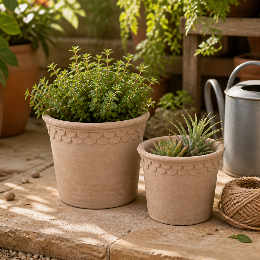 COOPERBEACH SET OF 2 RED PLANTER 8 (IN)
