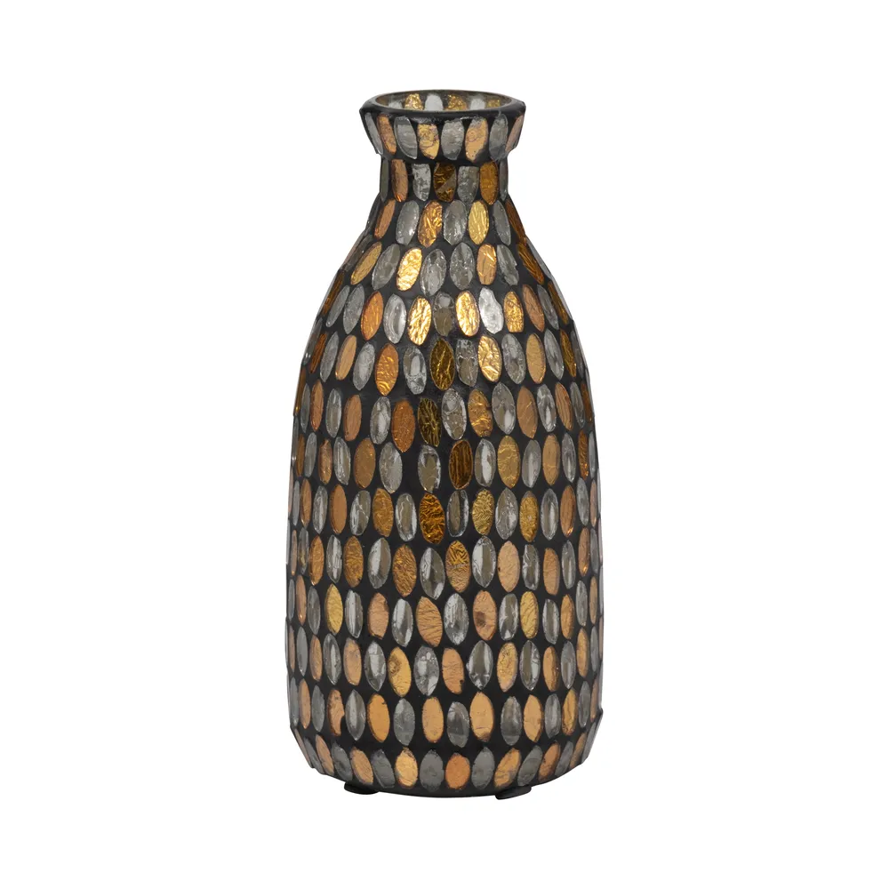 WALTONOAK BRONZE GLASS VASE 9 (IN)