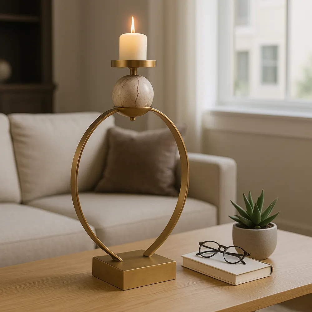 GRAYDONDALE GOLD CANDLE HOLDER 21 (IN)