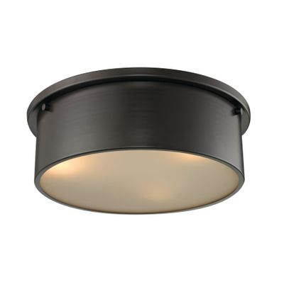 Simpson 14″ Wide 3-Light Flush Mount - Oil Rubbed Bronze