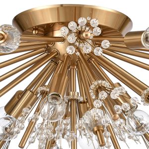 Starburst 26'' Wide 8-Light Semi Flush Mount - Satin Brass 4