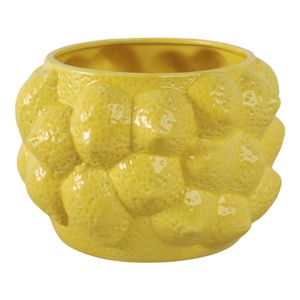 8" LEMONS FLOWER POT, YELLOW 3
