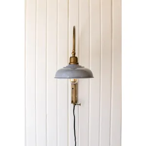 Wall Light with Grey Enamel Shade 2