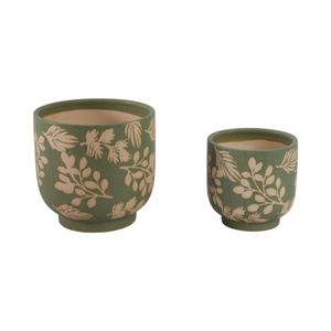 DRYDENBROOK SET OF 2 GREEN PLANTER 8 (IN) 5