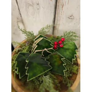Enamel Tree Coasters Set 4 3.9x3.5in 1
