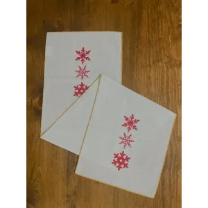White Snowflake Table Runner 14x56in 2