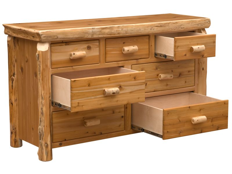 Cedar Log Seven Drawer Dresser - Coffee - Premium Line 3