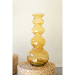 Large Glass Bubble Vase / Amber 2