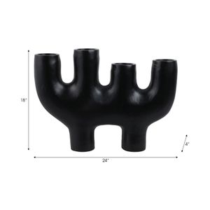 HUNTERWICK BLACK CANDLE HOLDER 18 (IN) 9