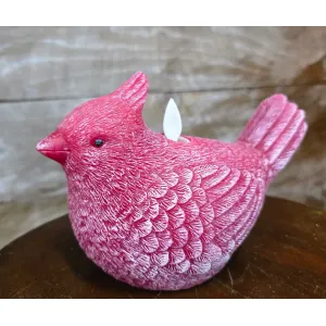 Cardinal Shaped Moving Flame LED Candle 6.1x4.3x3.5in 3