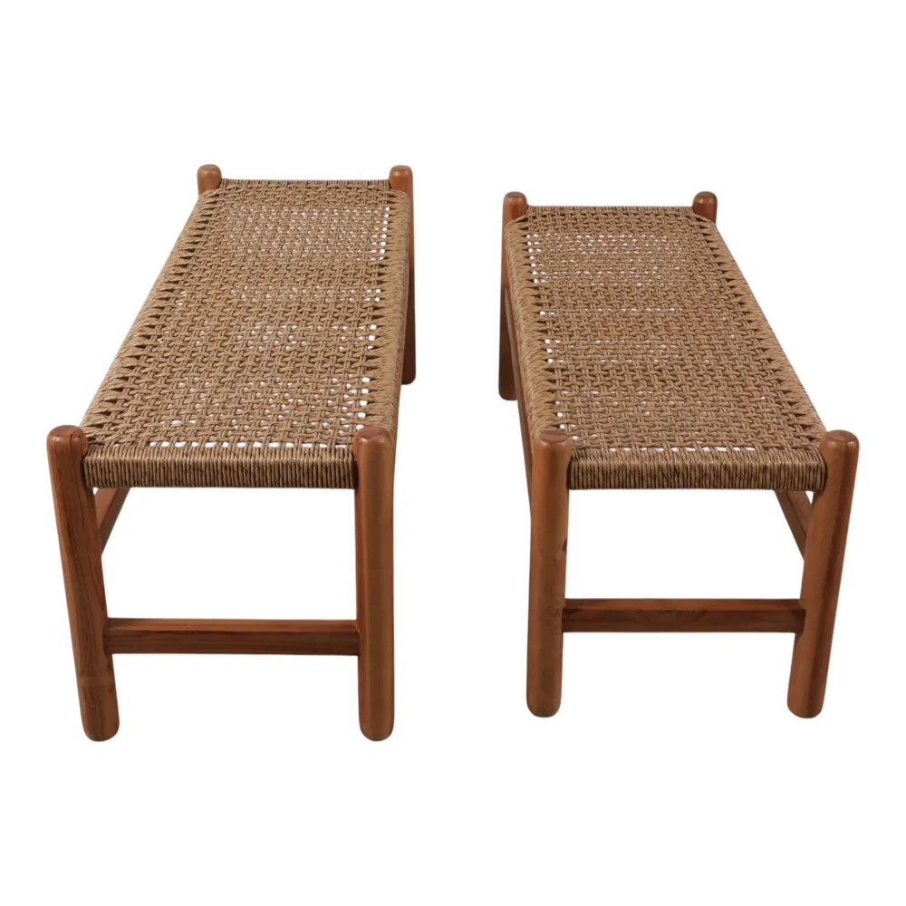 RAMONATON SET OF 2 TAN BENCHES 18 (IN)