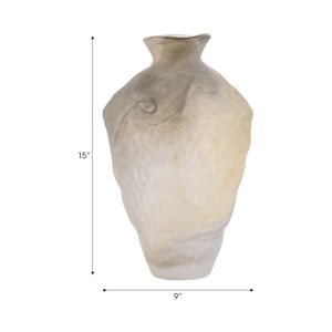 ROLANDCROSS IVORY GLASS VASE 15 (IN) 6