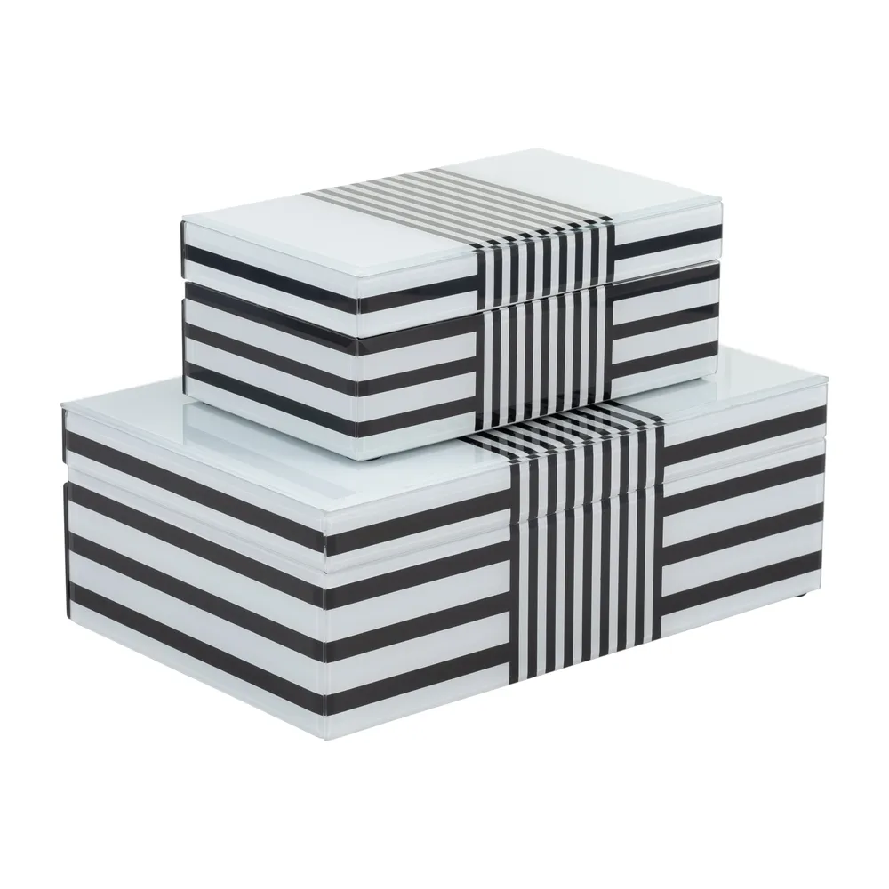 CAMDENVALE SET OF 2 BLACK BOXES 4 (IN)