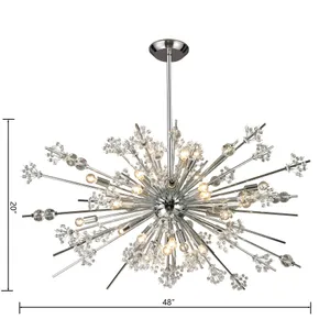 Starburst 48'' Wide 29-Light Chandelier - Polished Chrome 2