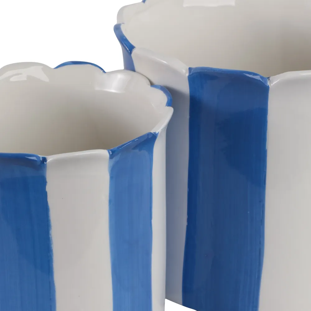 RAFESHAW SET OF 2 BLUE PLANTER 7 (IN)