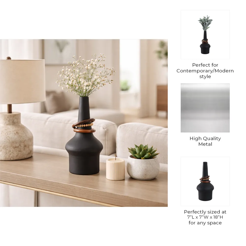 FARROWMILL BLACK VASE 18 (IN)