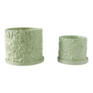 BOWENHAVEN SET OF 2 GREEN PLANTER 7 (IN) 5