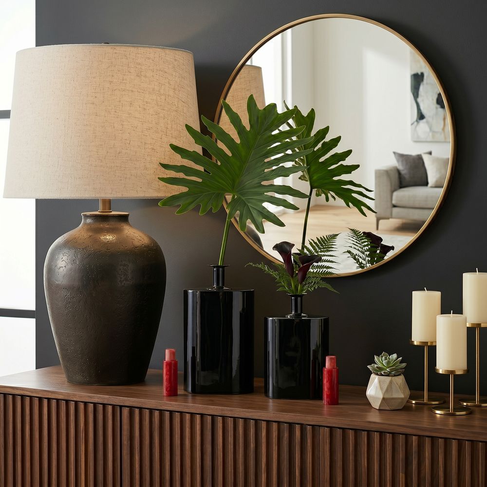 BELDENMORE SET OF 2 BLACK JARS 14 (IN)