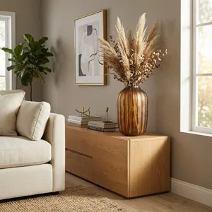 HOUSTONCREST BROWN GLASS VASE 19 (IN) 2