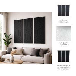CASPERMOOR SET OF 3 BLACK ART 59 (IN) 11