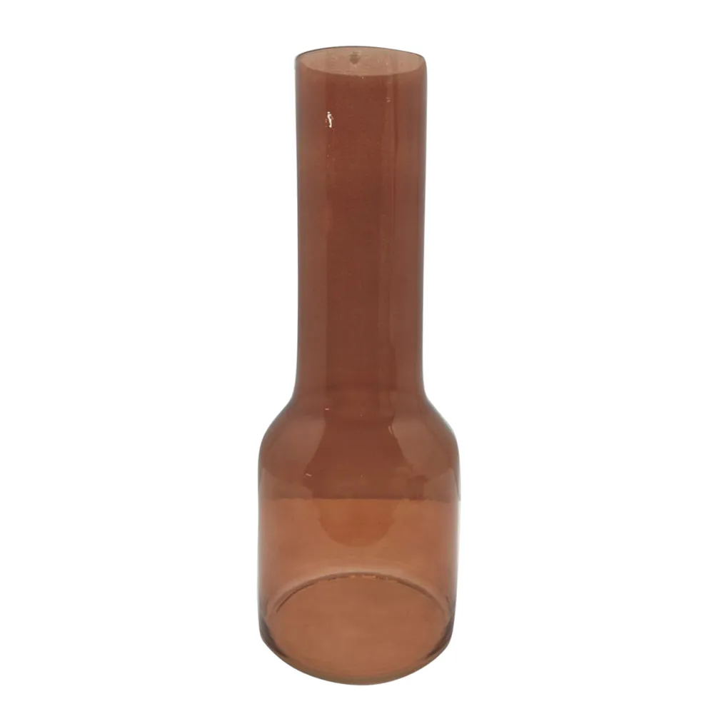 HOLLISBEACH BROWN GLASS VASE 16 (IN)