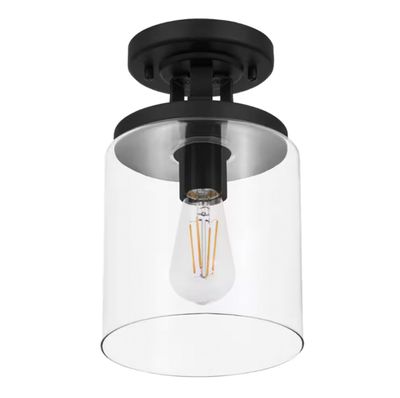 Melina 6.75″ Wide 1-Light Flush Mount - Matte Black