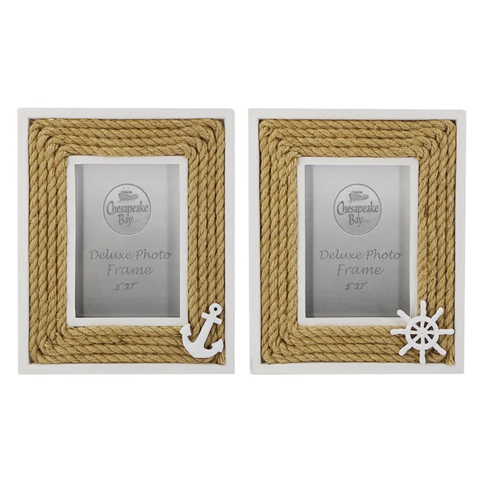 5"X7" ROPE TRIMMED PHOTO FRAME 2-ASST