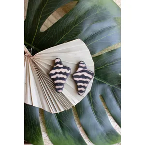 Organic Clay Lenca Earrings \ Ivory 1