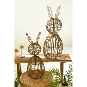 Set of 2 Twig and Iron Rabbits 4