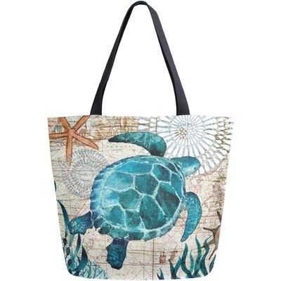 REPEAT TURTLE CANVAS HOBO BAG - ASST