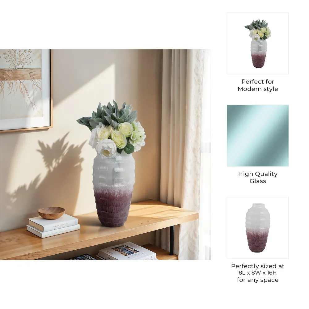 BRAMHOLM PINK GLASS VASE 16 (IN)