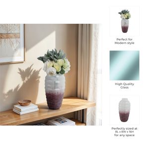 BRAMHOLM PINK GLASS VASE 16 (IN) 10