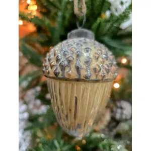 Small Gilded Acorn Ornament 5.5x3.5x3.5in 1