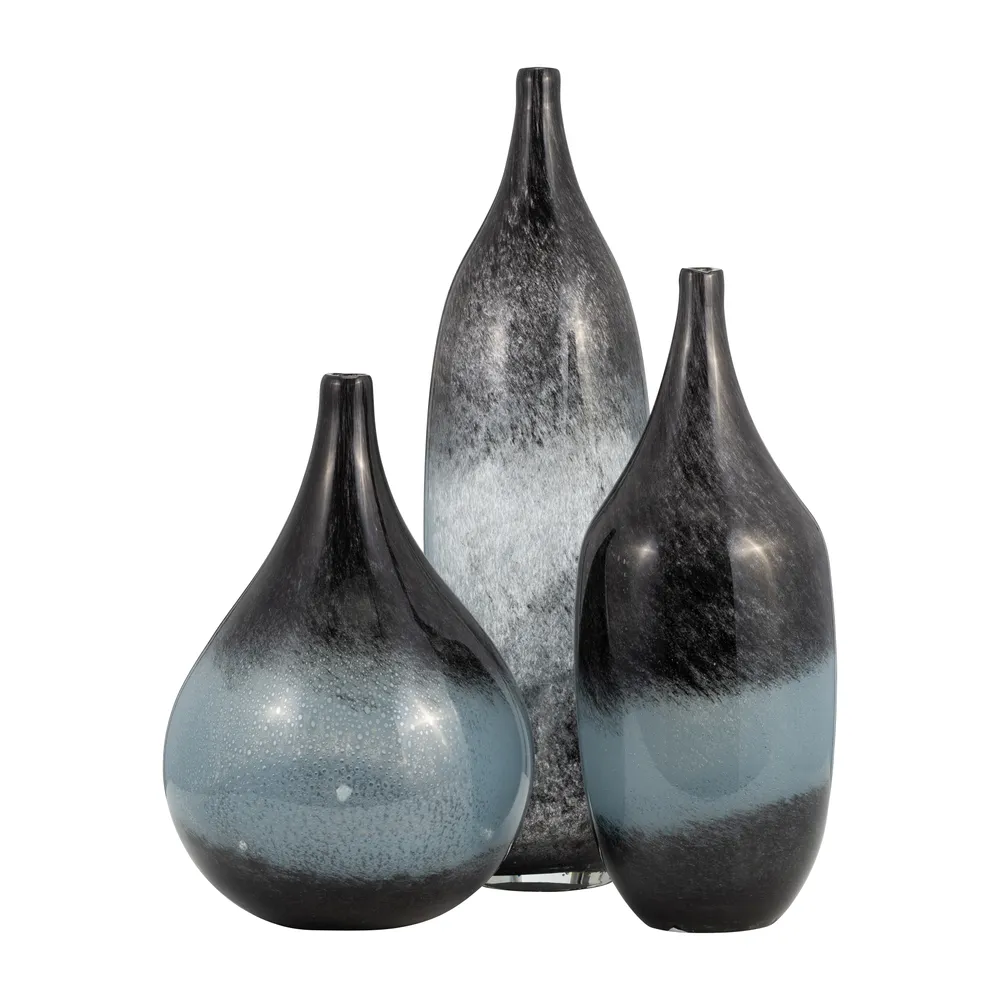 FINLEYMOOR BLUE GLASS VASE 11 (IN)