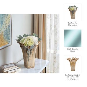 CLAYMORE BROWN GLASS VASE 15 (IN) 10
