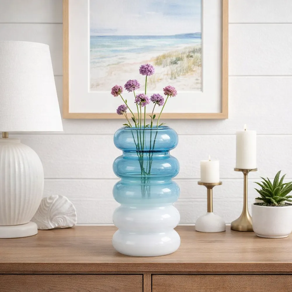 HARLOWFIELD BLUE GLASS VASE 12 (IN)