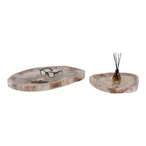 GLENSTONE SET OF 2 BROWN TRAY 2 (IN) 3
