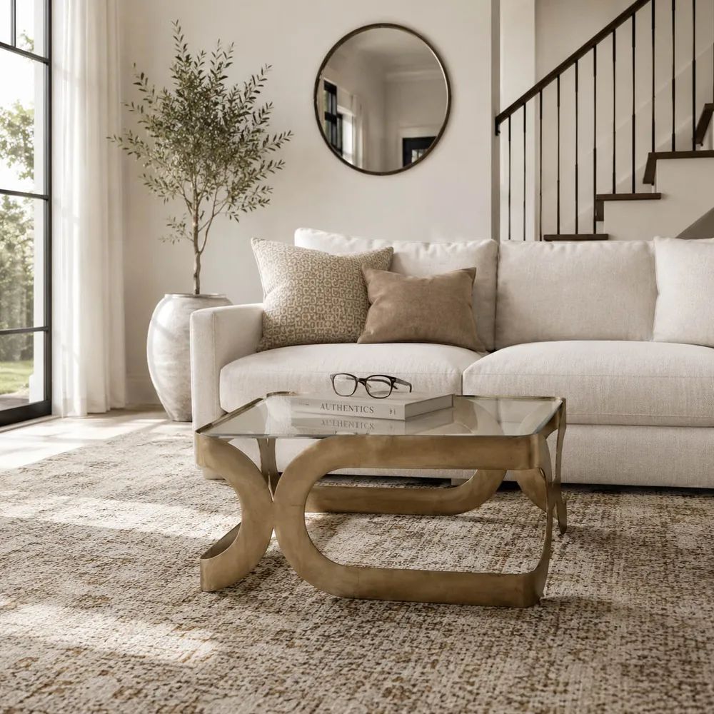 EMMETVIEW GOLD COFFEE TABLE 15 (IN)