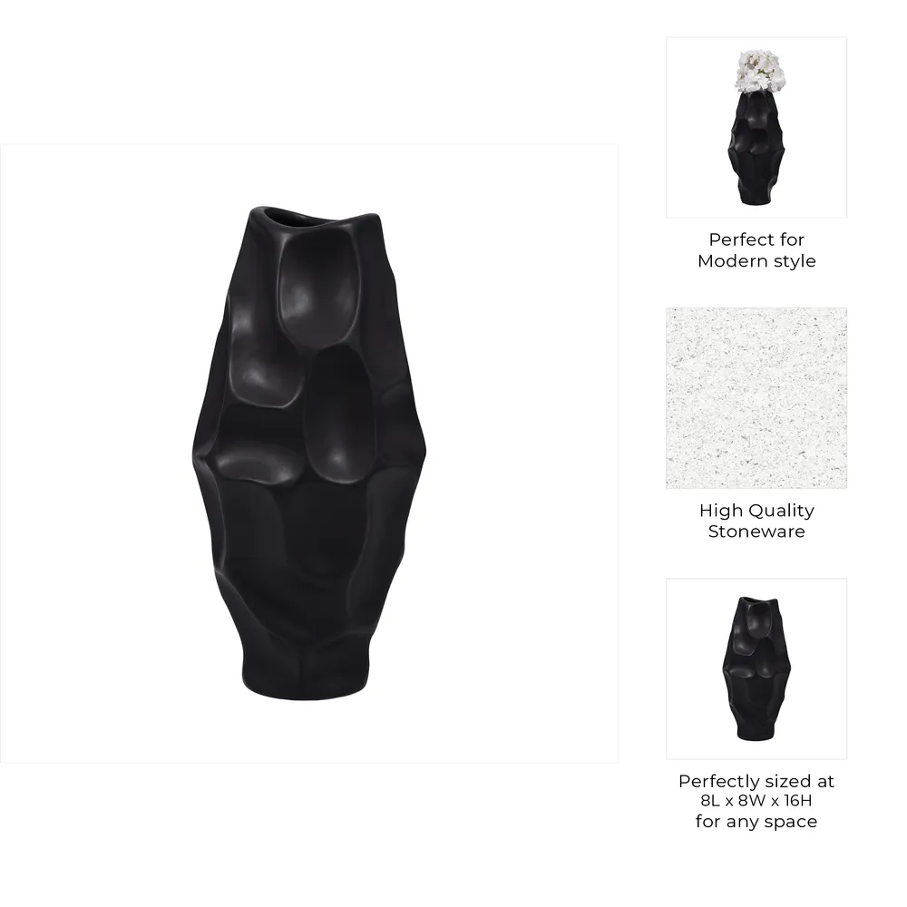 ELWYNSIDE BLACK VASE 16 (IN)