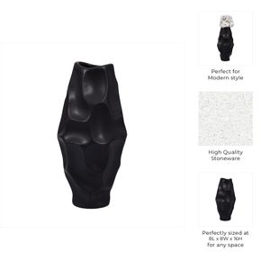 ELWYNSIDE BLACK VASE 16 (IN) 9