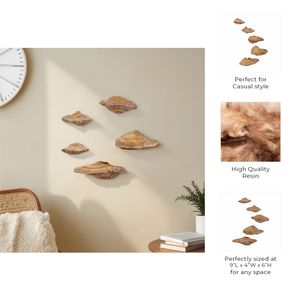 CLEOOAK SET OF 5 TAN WALL SCULPTURES 6 (IN) 8
